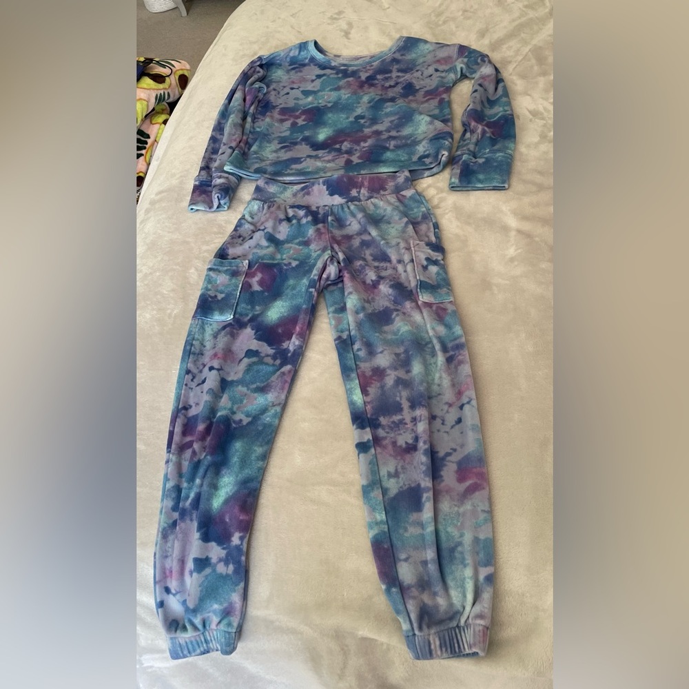Velour Tye dyed Jogger Set Girls Size 7